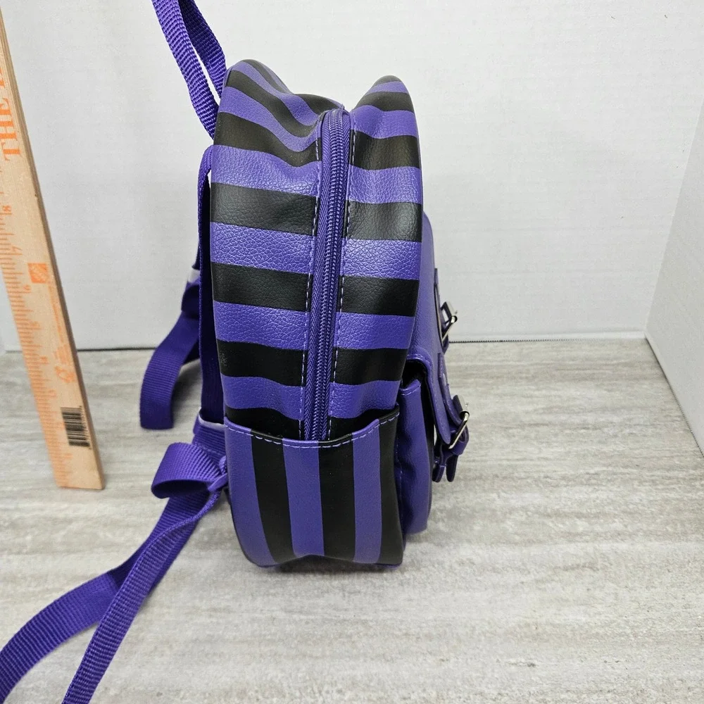 Wednesday Addams‎ Nevermore Academy Mini Backpack Purple Black Striped Kids Bag